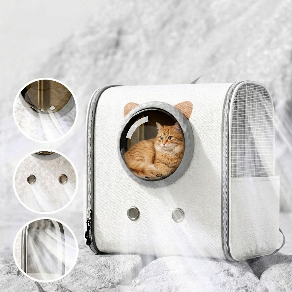 Space capsule cat supplies breathable large capacity backpack