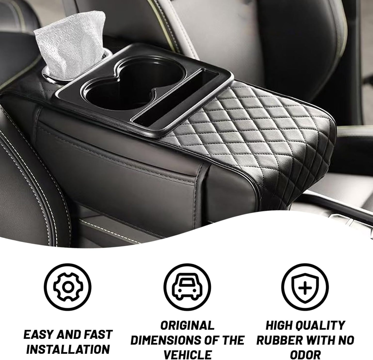 🔥High-quality leather Multifunctional Car Armrest Cushion