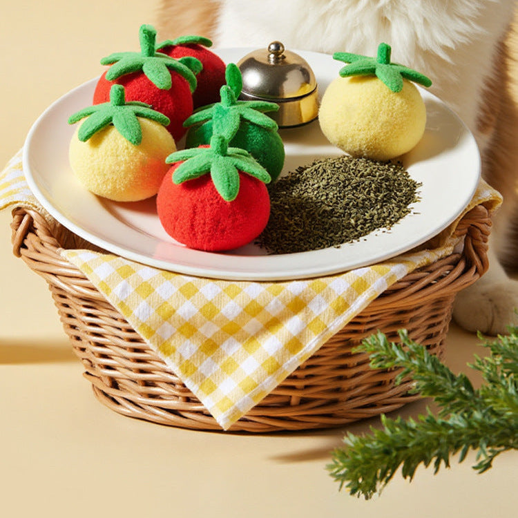 Cat toy tomato teaser stick